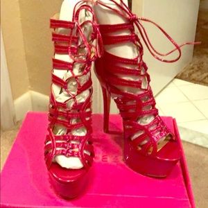 Pink platform heels